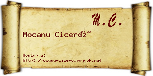 Mocanu Ciceró névjegykártya